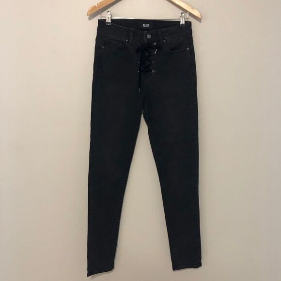 Paige Hoxton Ultra Skinny jeans lace up high rise - Picture 4 of 6